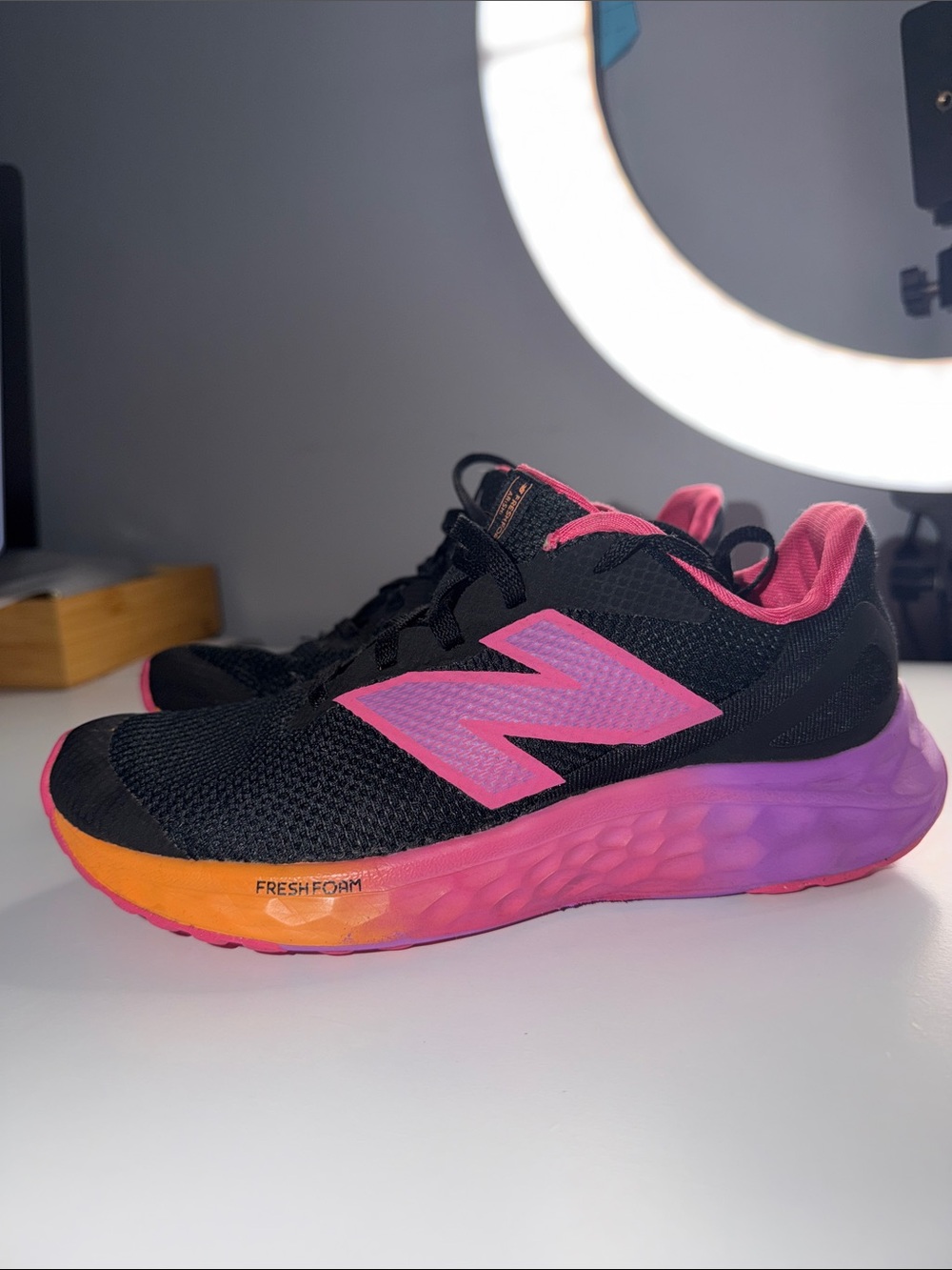New Balance Fresh Foam Women’s Running Shoes Black Pink Size 3.5